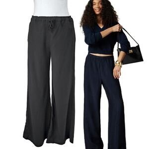 J CREW Stratus SuperWide Leg Pant in Black Ponte Sz 6 High Waist Business Casual